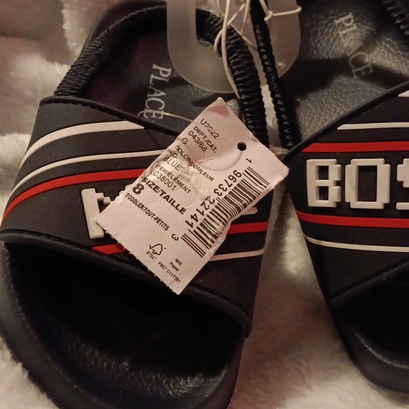 The Children's Place Mini Boss Sandals in toddlers 8 red, white & blue - Picture 2 of 5